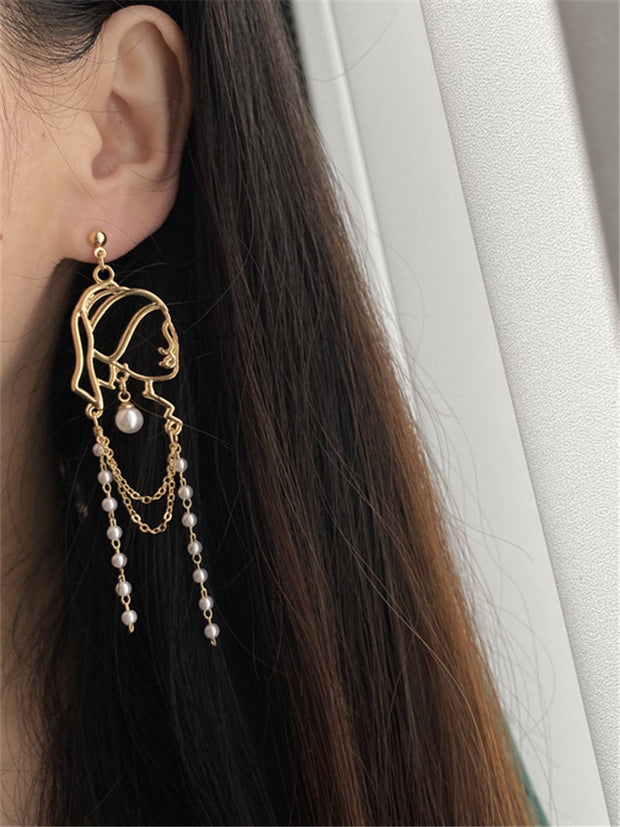 Vintage earrings Girl with a pearl earring earrings, boho, bohemian, vintage earrings, art deco earrings, 1980s, Vermeer
