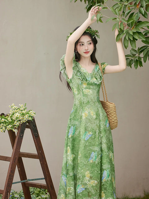 Melusine vintage dress, Vintage French dress, vintage dress, fairy, cottagecore dress, French dress, 1940s Melusine vintage dress, Vintage French dress, vintage dress, fairy, cottagecore dress, French dress, 1940s