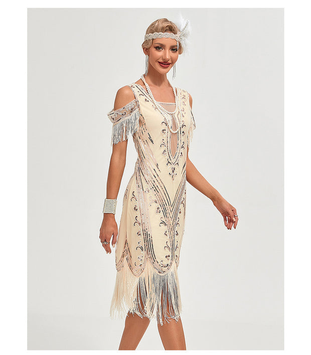 Dorothy Flapper Gatsby Dress, Prom Fringe Dress 1920s Vintage inspired Great Gatsby Art Deco Charleston Downton Abbey Bridesmaid Wedding