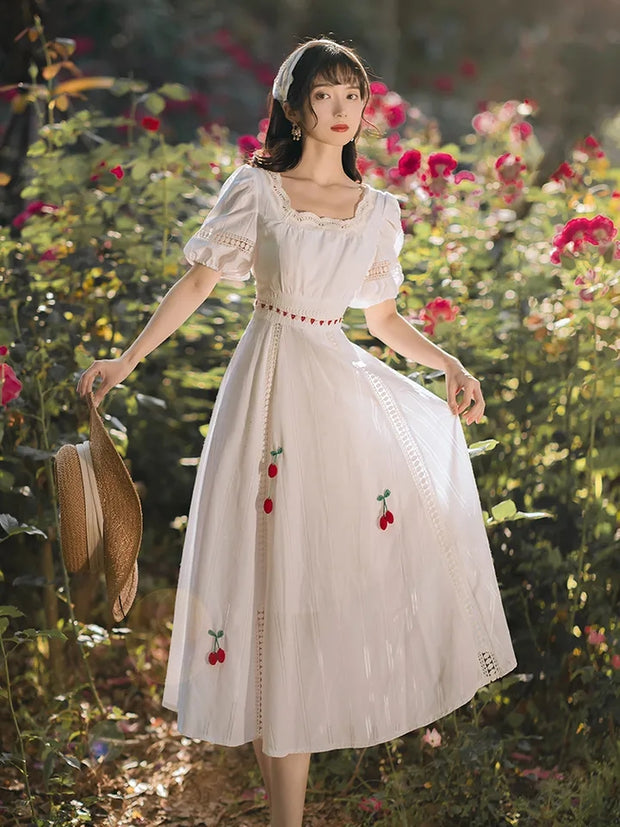 Vestido Vintage Cherry, Vestido Victoriano, Viktorianisches Kleid, Abiti Vittoriani, Edwardian, 1900er Viktorianisches, Vintage Kleid, Französisch