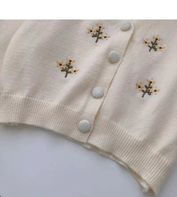 Sharon cardigan, vintage cardigan, dirndl cardigan, knitted cardigan, dirndl, floral cardigan, sweater, vintage, 1940s, 1950s
