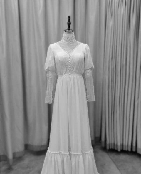 Vestido de novia Elisa, Victoriano, viktorianisches Kleid, Vittoriani, Robe victorienne, Viktorianisches, Vintage-Kleid, Französisch, Hochzeitskleid