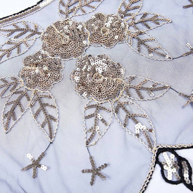 Flapper Shawl, 1920s Gatsby Vintage Retro Shawl Beaded Sequins Short Tops Party Evening Scarf Bridal Wraps Bolero Flapper Cape Cover Up