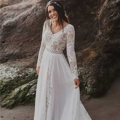 victorian bohemian vintage wedding dresses Victoria Lace Bohemian Wedding Dress