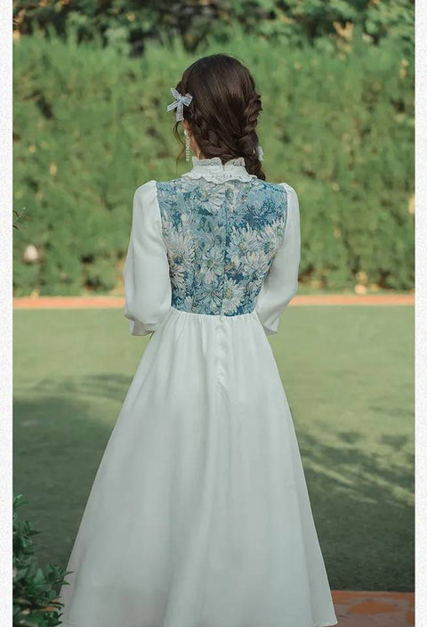 Bianca vintage dress, vintage French dress, tapestry, vintage, floral dress, cottagecore, French dress, floral dress, victorian