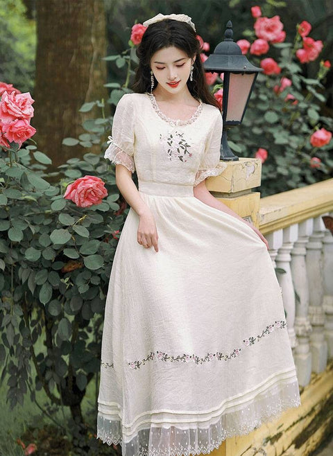 Glenda vintage dress, vintage French dress, vintage dress, floral dress, cottagecore dress, French dress, floral dress, 1950s