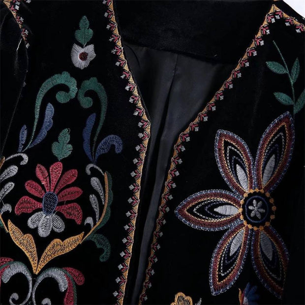Jacket, vintage jacket, Indian folk cottagecore, french, retro, Tyrol, Tyrolean, vest, ethnic, bohemian style, boho, traditional, flowers
