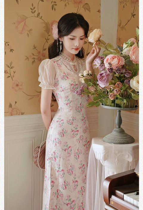 Kay vintage dress, vintage French dress, vintage dress, floral dress, cottagecore dress, French dress, floral dress, 1950s