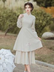 Olive vintage set, Vintage French dress, vintage dress, floral dress, cottagecore dress, French dress, floral dress, 1950s, 40s